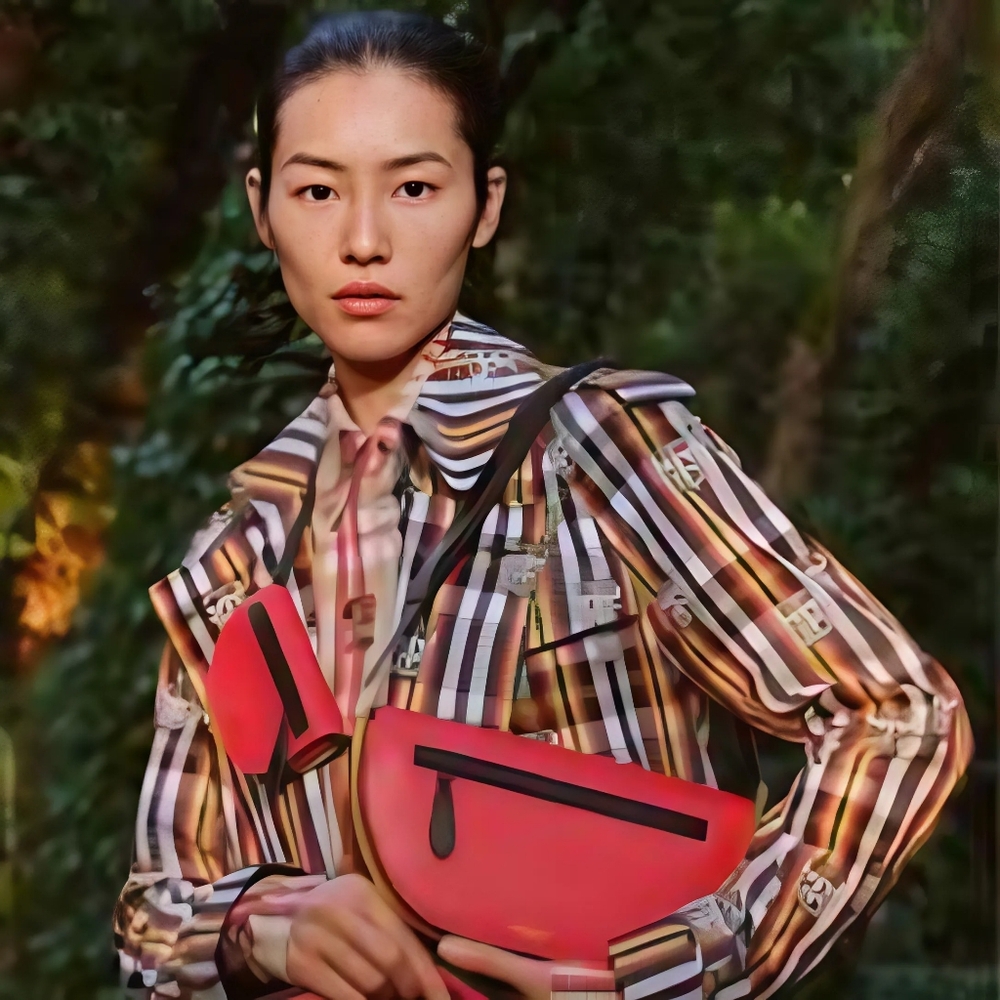 Auth💞 NWT Limited Edition Colour Block Burberry Shoulder Leather Bag